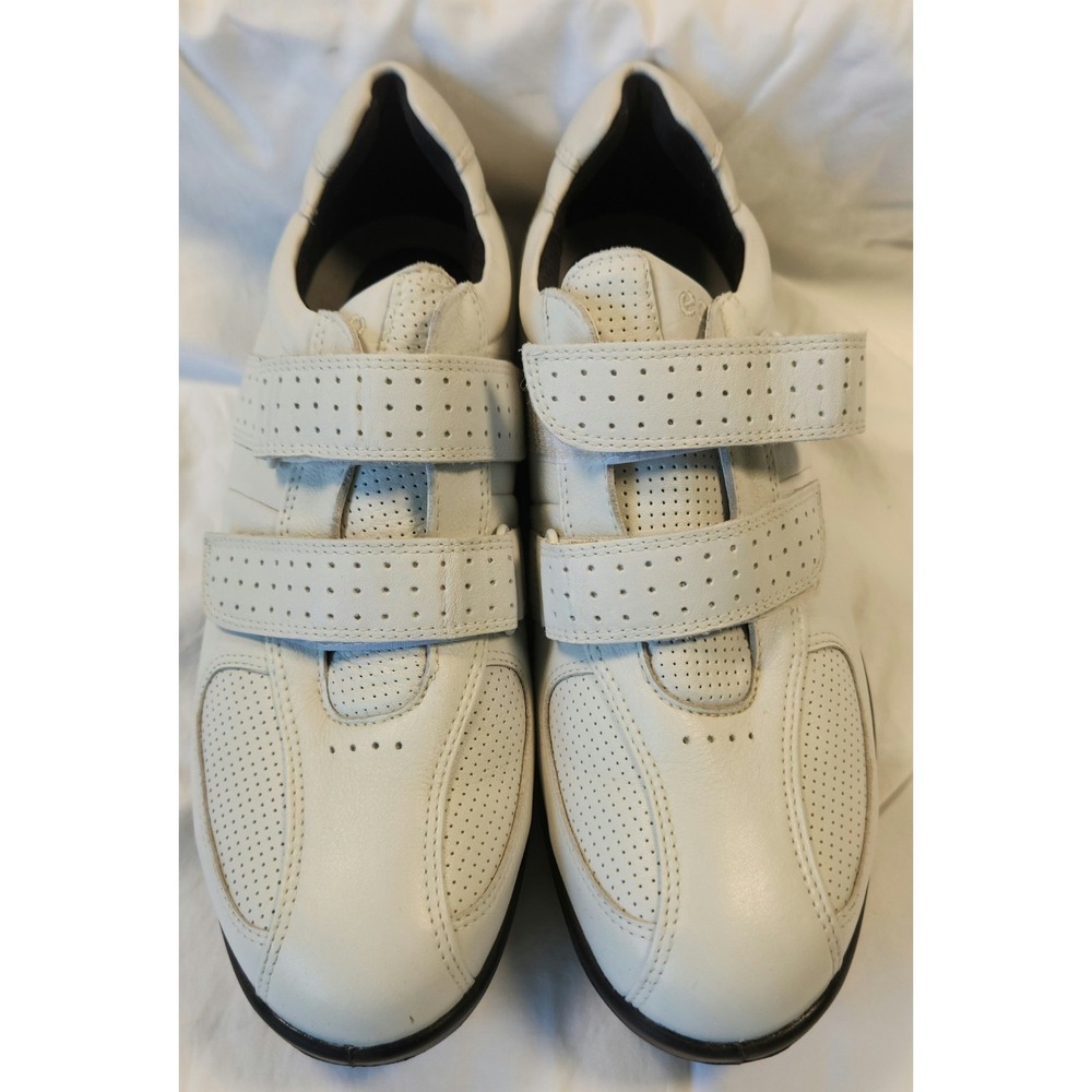 ECCO Golf‎ Sneakers Mens EU 40 US 9-9.5 spikes Shoes White Hook Loop Straps